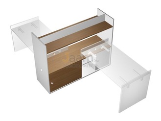 Мебель для персонала Тумба опорная 180 c надстройкой-полкой с отверстиями под кабель-канал КВ 2008 БН