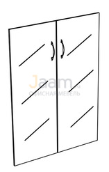 Мебель для персонала Двери стеклянные средние прозрачные (2шт) К 604