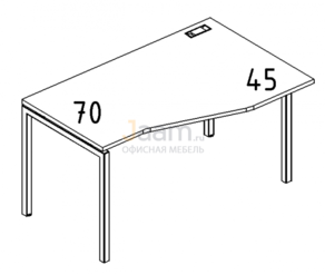 Мебель для персонала Стол эргономичный правый "Техно" на металлокаркасе DUE Б2 064 БП