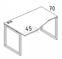 Мебель для персонала Стол эргономичный левый "Техно" на металлокаркасе QUATTRO Б4 065 БП