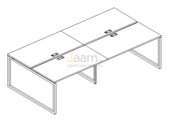 Мебель для персонала Рабочая станция на металлокаркасе QUATTRO Б4 174-2 БП
