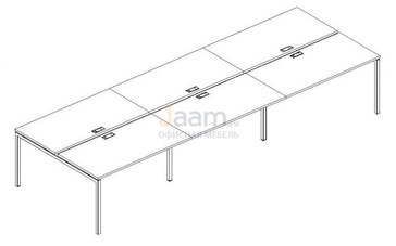 Мебель для персонала Рабочая станция на металлокаркасе DUE Б2 174-3 БП