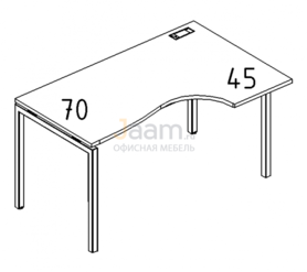 Мебель для персонала Стол эргономичный правый "Классика" на металлокаркасе DUE Б2 046 БП