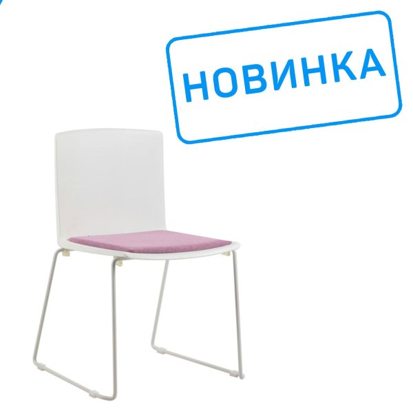 Стул офисный Simple X-19 Белый | Розовый