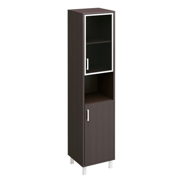 Шкаф правый двери стекло + ДСП без замка + ниша Борн B 431-820 480x450x2074 (Венге)