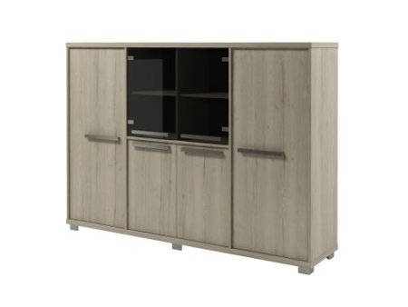 Шкаф четырехсекционный Vestar Z-34-12 2160x500x1538 (Дуб Галифакс белый/Бетон Чикаго)