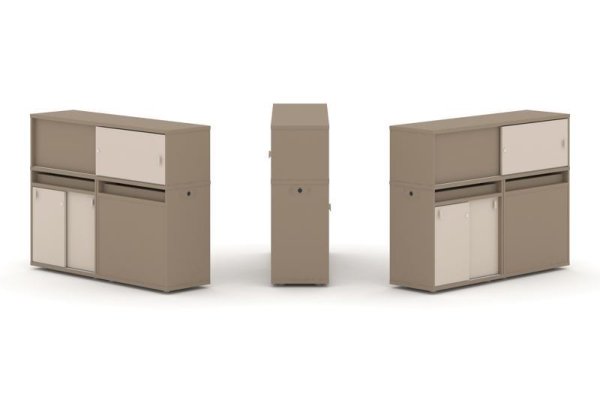 Тумба двойная + низкая надставка ES.NB.2N-21 (1500х410х1135)