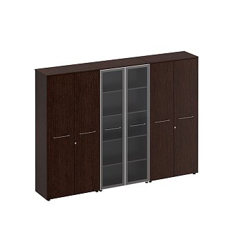 Шкаф комбинированный высокий (закрытый + стекло + одежда) Reventon МЕ 375 2740x460x1960