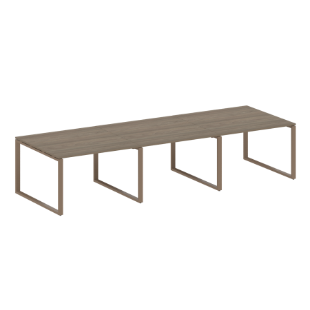 Переговорный стол 3 столешницы Metal System Style БО.ПРГ-3.2 3600x1235x750 (Вяз/Мокко металл)