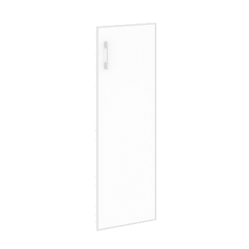 Дверь стеклянная белая правое в раме среднее Lacobel LT.S-2 R (R) White