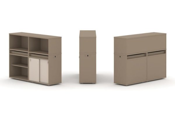 Тумба двойная + низкая надставка ES.NB.2N-9 (1500х410х1135)