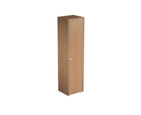 Шкаф для документов узкий закрытый Profiquadro КВ 341 БВ 500x460x1990 (Белый премиум / Вишня скандинавская)