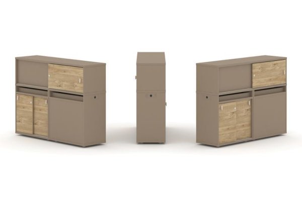 Тумба двойная + низкая надставка ES.NB.2N-21 (1500х410х1135)