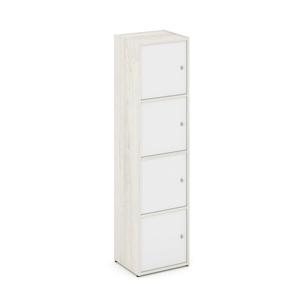 Стеллаж Locker Plus LK.K-004 408x350x1593 (Дуб Наварра | Белый)