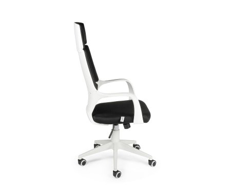 Кресло офисное / IQ / (white+black) белый пластик / черная ткань (Черный)
