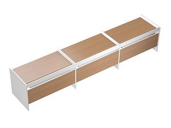 Рабочая станция на опорах ДСП (3х140) c ProSystem Profiquadro КВ 1202-3 БВ 4300x806x835
