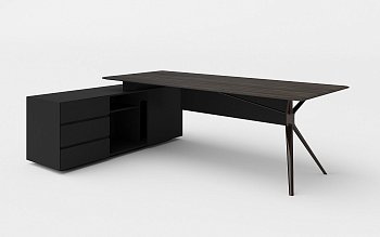 Cтол письменный с боковой тумбой левый ARES LUX 220 (2200х1600х750)