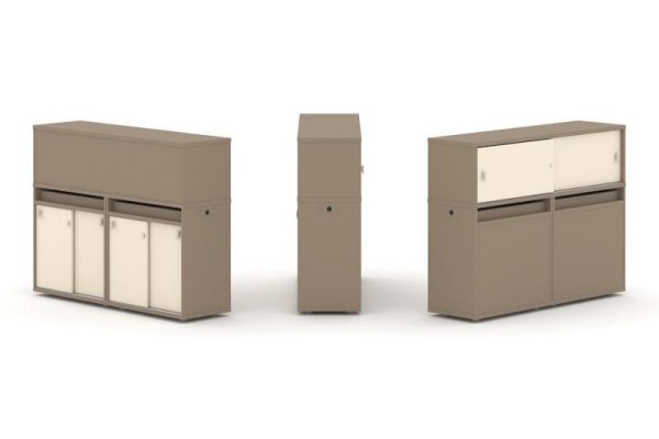 Тумба двойная + низкая надставка ES.NB.2N-6 (1500х410х1135)