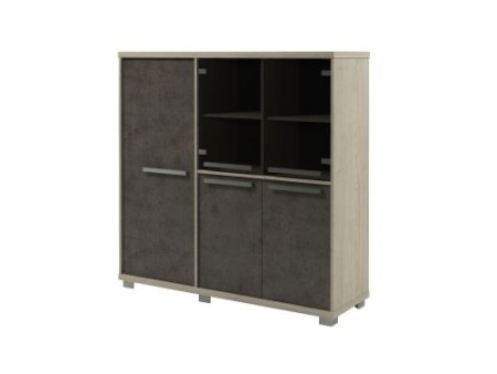 Шкаф трехсекционный с гардеробом, левый Vestar Z-33-01л 1556x500x1538 (Дуб Галифакс белый/Бетон Чикаго)