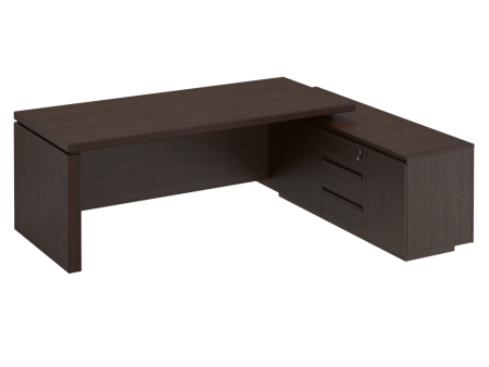 Стол руководителя на опорной тумбе Mark МК 138 2250x1800x760 (Дуб валенсия)