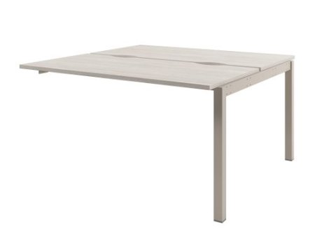 Стол-тандем на металлокаркасе, средняя секция Solution D-412 1400x1432x750 (Акация Морава/КашемирБежевый)